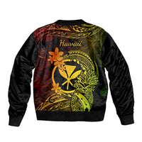 Hawaii Bomber Jacket Pineapple Mix Polynesian Plumeria Reggae Version - Wonder Print Shop
