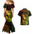 Hawaii Couples Matching Mermaid Dress and Hawaiian Shirt Pineapple Mix Polynesian Plumeria Reggae Version - Wonder Print Shop