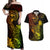 Hawaii Couples Matching Off Shoulder Maxi Dress and Hawaiian Shirt Pineapple Mix Polynesian Plumeria Reggae Version - Wonder Print Shop