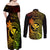 Hawaii Couples Matching Off Shoulder Maxi Dress and Long Sleeve Button Shirts Pineapple Mix Polynesian Plumeria Reggae Version - Wonder Print Shop