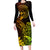 Hawaii Family Matching Long Sleeve Bodycon Dress and Hawaiian Shirt Pineapple Mix Polynesian Plumeria Reggae Version - Wonder Print Shop
