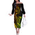 Hawaii Family Matching Off Shoulder Long Sleeve Dress and Hawaiian Shirt Pineapple Mix Polynesian Plumeria Reggae Version - Wonder Print Shop