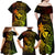 Hawaii Family Matching Off Shoulder Maxi Dress and Hawaiian Shirt Pineapple Mix Polynesian Plumeria Reggae Version - Wonder Print Shop