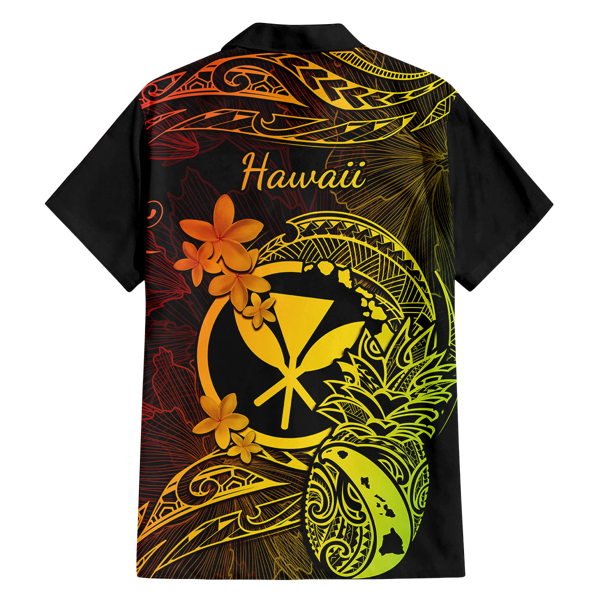 Hawaii Family Matching Puletasi Dress and Hawaiian Shirt Pineapple Mix Polynesian Plumeria Reggae Version - Wonder Print Shop