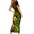 Hawaii Family Matching Short Sleeve Bodycon Dress and Hawaiian Shirt Pineapple Mix Polynesian Plumeria Reggae Version - Wonder Print Shop
