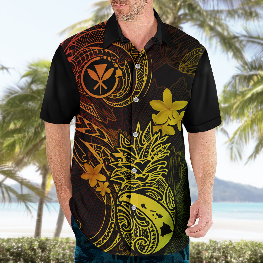 Hawaii Hawaiian Shirt Pineapple Mix Polynesian Plumeria Reggae Version - Wonder Print Shop
