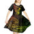Hawaii Kid Short Sleeve Dress Pineapple Mix Polynesian Plumeria Reggae Version - Wonder Print Shop