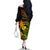 Hawaii Off The Shoulder Long Sleeve Dress Pineapple Mix Polynesian Plumeria Reggae Version - Wonder Print Shop