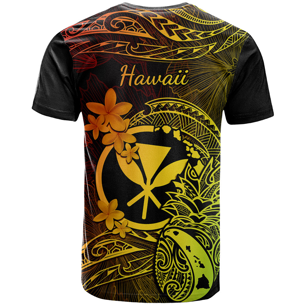Hawaii T Shirt Pineapple Mix Polynesian Plumeria Reggae Version - Wonder Print Shop