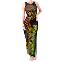 Hawaii Tank Maxi Dress Pineapple Mix Polynesian Plumeria Reggae Version - Wonder Print Shop