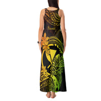 Hawaii Tank Maxi Dress Pineapple Mix Polynesian Plumeria Reggae Version - Wonder Print Shop