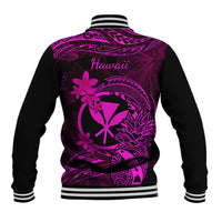 Hawaii Baseball Jacket Pineapple Mix Polynesian Plumeria Pink Version - Wonder Print Shop