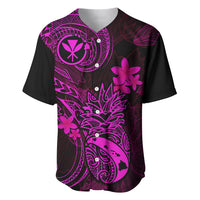 Hawaii Baseball Jersey Pineapple Mix Polynesian Plumeria Pink Version - Wonder Print Shop