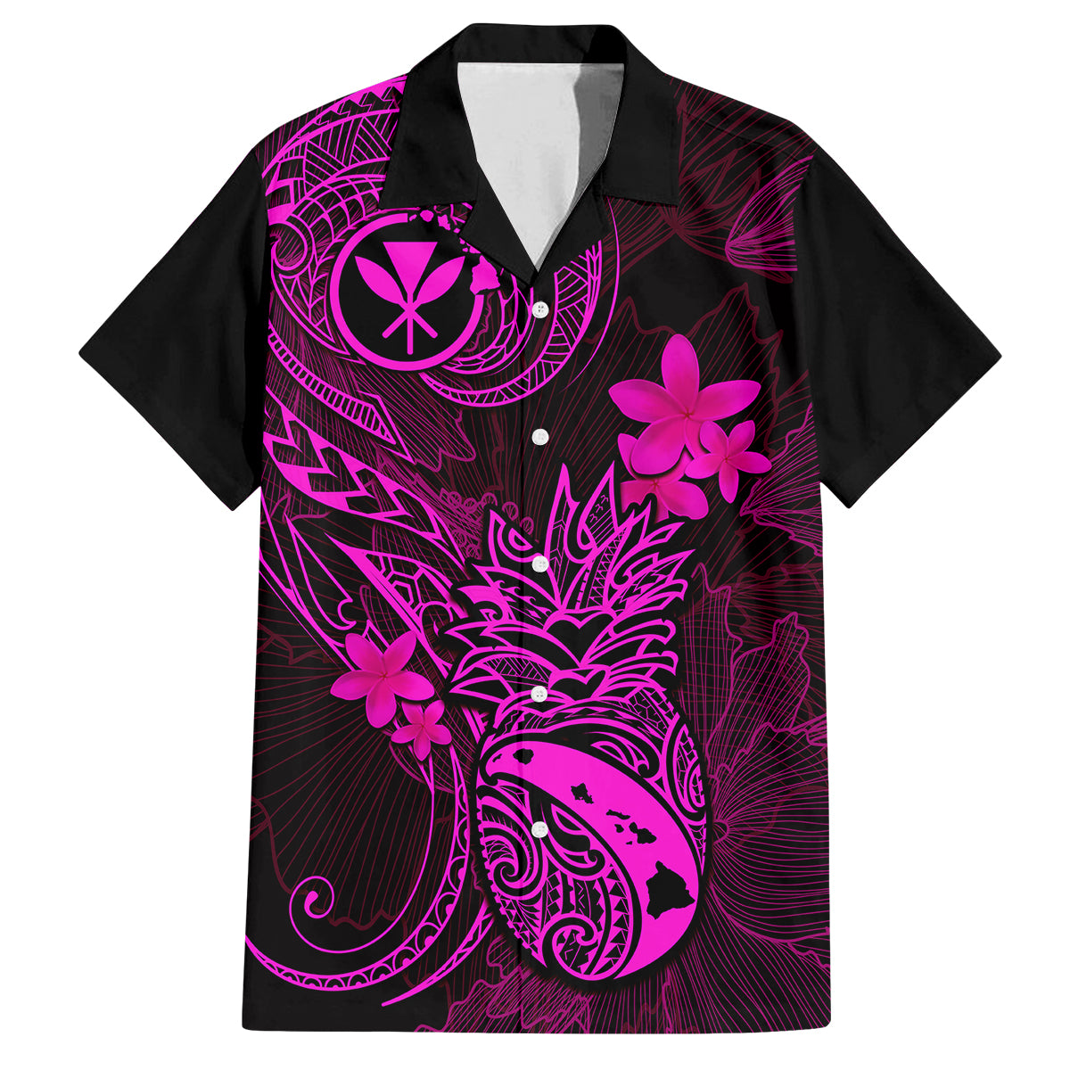 Hawaii Kid Hawaiian Shirt Pineapple Mix Polynesian Plumeria Pink Version - Wonder Print Shop