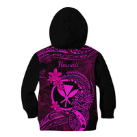 Hawaii Kid Hoodie Pineapple Mix Polynesian Plumeria Pink Version - Wonder Print Shop