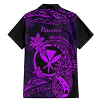 Hawaii Family Matching Mermaid Dress and Hawaiian Shirt Pineapple Mix Polynesian Plumeria Purple Version - Wonder Print Shop