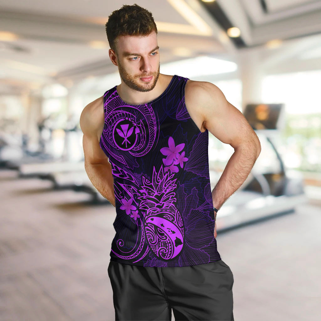 hawaii-men-tank-top-pineapple-mix-polynesian-plumeria-purple-version