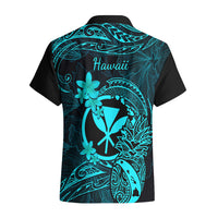 Hawaii Hawaiian Shirt Pineapple Mix Polynesian Plumeria Turquoise Version - Wonder Print Shop
