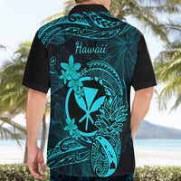 Hawaii Hawaiian Shirt Pineapple Mix Polynesian Plumeria Turquoise Version - Wonder Print Shop