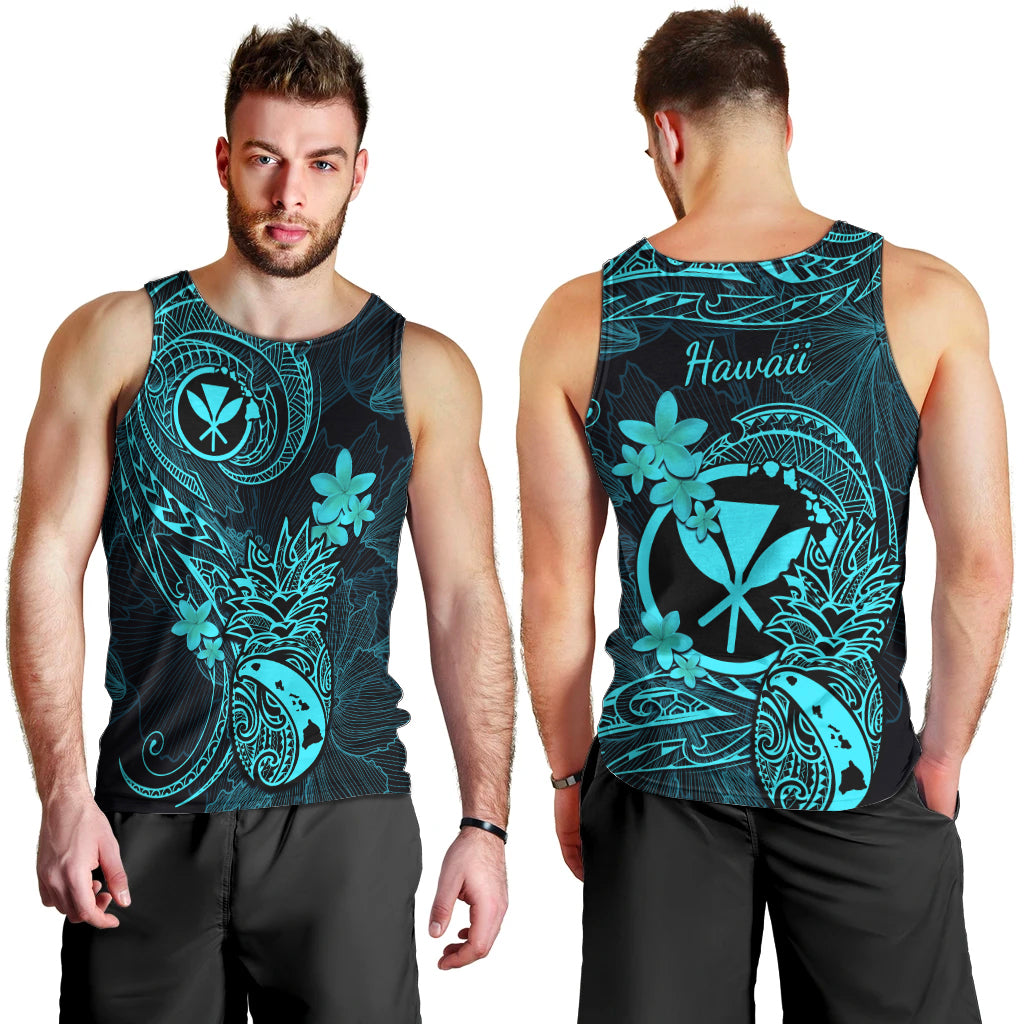 hawaii-men-tank-top-pineapple-mix-polynesian-plumeria-turquoise-version