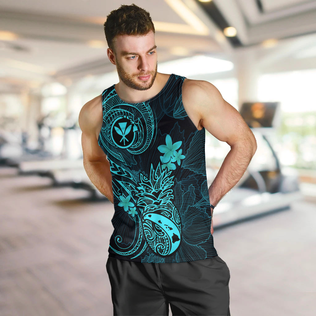 hawaii-men-tank-top-pineapple-mix-polynesian-plumeria-turquoise-version