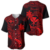 Hawaii Baseball Jersey Pineapple Mix Polynesian Plumeria Red Version - Wonder Print Shop