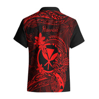 Hawaii Hawaiian Shirt Pineapple Mix Polynesian Plumeria Red Version - Wonder Print Shop
