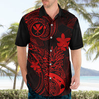 Hawaii Hawaiian Shirt Pineapple Mix Polynesian Plumeria Red Version - Wonder Print Shop