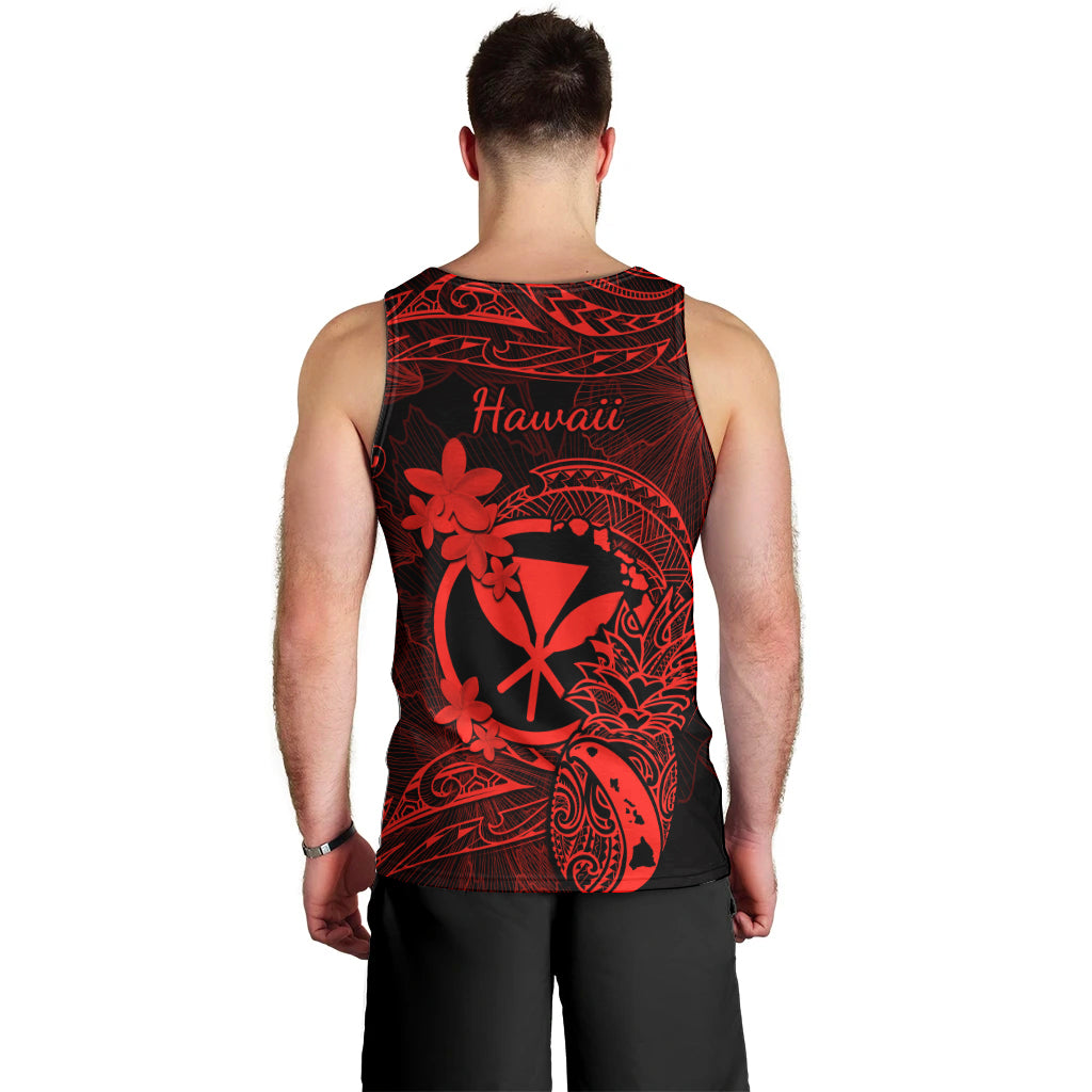 hawaii-men-tank-top-pineapple-mix-polynesian-plumeria-red-version