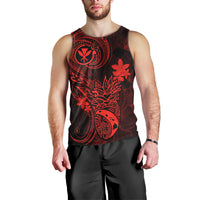 hawaii-men-tank-top-pineapple-mix-polynesian-plumeria-red-version