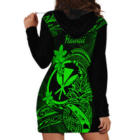 Hawaii Hoodie Dress Pineapple Mix Polynesian Plumeria Green Version - Wonder Print Shop
