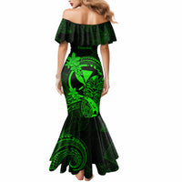 Hawaii Mermaid Dress Pineapple Mix Polynesian Plumeria Green Version - Wonder Print Shop