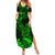 Hawaii Summer Maxi Dress Pineapple Mix Polynesian Plumeria Green Version - Wonder Print Shop