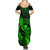 Hawaii Summer Maxi Dress Pineapple Mix Polynesian Plumeria Green Version - Wonder Print Shop