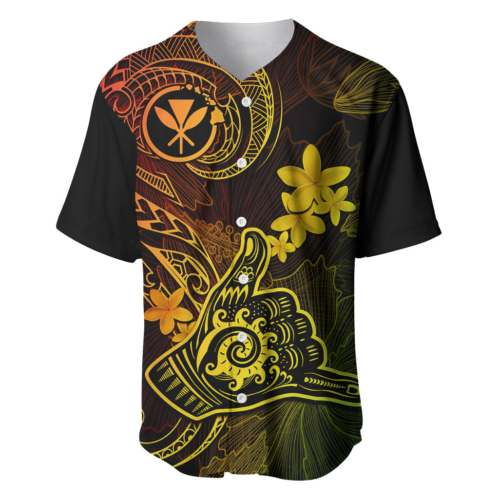 Hawaii Baseball Jersey Shaka Tattoo Mix Polynesian Plumeria Reggae Version - Wonder Print Shop