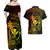 Hawaii Couples Matching Off Shoulder Maxi Dress and Hawaiian Shirt Shaka Tattoo Mix Polynesian Plumeria Reggae Version - Wonder Print Shop