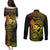 Hawaii Couples Matching Puletasi Dress and Long Sleeve Button Shirts Shaka Tattoo Mix Polynesian Plumeria Reggae Version - Wonder Print Shop
