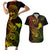 Hawaii Couples Matching Short Sleeve Bodycon Dress and Hawaiian Shirt Shaka Tattoo Mix Polynesian Plumeria Reggae Version - Wonder Print Shop