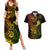 Hawaii Couples Matching Summer Maxi Dress and Hawaiian Shirt Shaka Tattoo Mix Polynesian Plumeria Reggae Version - Wonder Print Shop