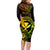 Hawaii Family Matching Long Sleeve Bodycon Dress and Hawaiian Shirt Shaka Tattoo Mix Polynesian Plumeria Reggae Version - Wonder Print Shop