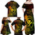 Hawaii Family Matching Off Shoulder Long Sleeve Dress and Hawaiian Shirt Shaka Tattoo Mix Polynesian Plumeria Reggae Version - Wonder Print Shop