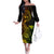 Hawaii Family Matching Off Shoulder Long Sleeve Dress and Hawaiian Shirt Shaka Tattoo Mix Polynesian Plumeria Reggae Version - Wonder Print Shop