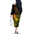 Hawaii Family Matching Off Shoulder Long Sleeve Dress and Hawaiian Shirt Shaka Tattoo Mix Polynesian Plumeria Reggae Version - Wonder Print Shop