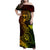 Hawaii Family Matching Off Shoulder Maxi Dress and Hawaiian Shirt Shaka Tattoo Mix Polynesian Plumeria Reggae Version - Wonder Print Shop