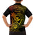 Hawaii Family Matching Off Shoulder Short Dress and Hawaiian Shirt Shaka Tattoo Mix Polynesian Plumeria Reggae Version - Wonder Print Shop