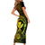 Hawaii Family Matching Short Sleeve Bodycon Dress and Hawaiian Shirt Shaka Tattoo Mix Polynesian Plumeria Reggae Version - Wonder Print Shop