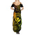 Hawaii Family Matching Summer Maxi Dress and Hawaiian Shirt Shaka Tattoo Mix Polynesian Plumeria Reggae Version - Wonder Print Shop