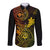 Hawaii Long Sleeve Button Shirt Shaka Tattoo Mix Polynesian Plumeria Reggae Version - Wonder Print Shop