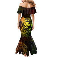 Hawaii Mermaid Dress Shaka Tattoo Mix Polynesian Plumeria Reggae Version - Wonder Print Shop