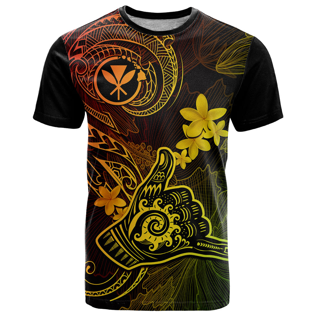 Hawaii T Shirt Shaka Tattoo Mix Polynesian Plumeria Reggae Version - Wonder Print Shop